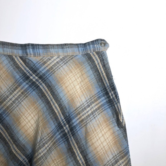 VINTAGE Plaid Wool Blend Skirt - Picture 3 of 4